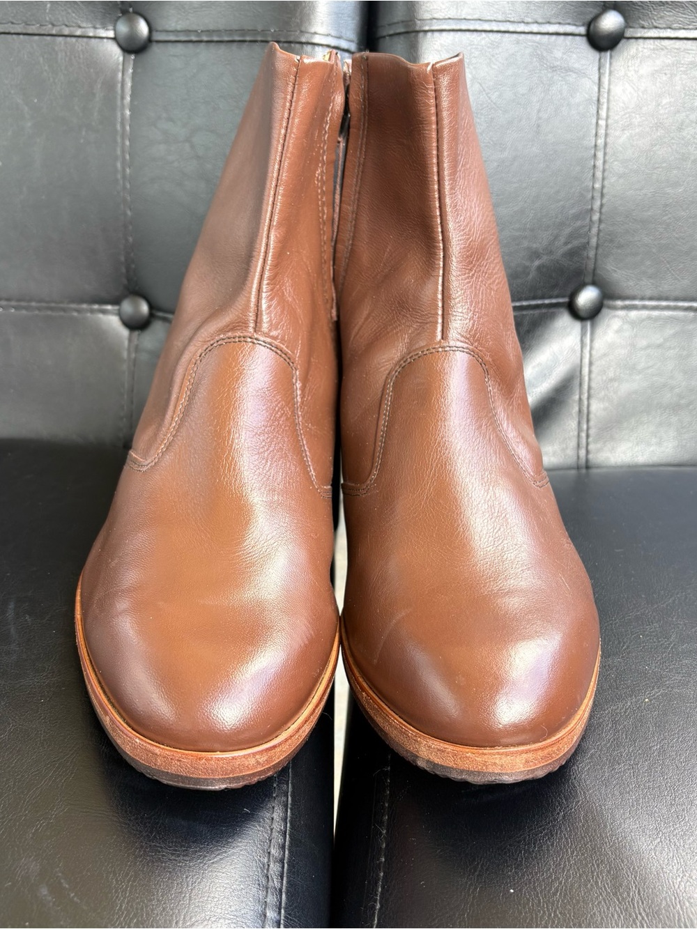 Women’s Brown Leather Ankle Boots. Manufactured with Genuine Canadian Leather.